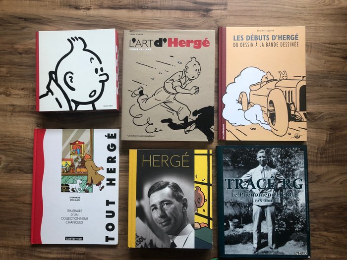 文件 - Philippe Goddin / Stéphane Steeman / Pierre Sterckx/ Van Opstal - Ensemble de 6 albums sur Hergé / Tintin - 1999