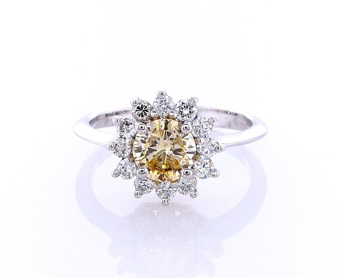 Ring - 14 kt. White gold -  0.94 tw. Diamond  (Natural) - Diamond 
