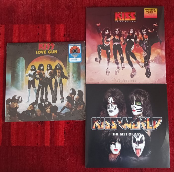 KISS - KISS Special - 3 Great Albums / Love Gun , Destroyer ( Resurrected ) , Kissworld - The Best Of iKss - Titoli vari - Disco in vinile - Varie incisioni (come mostrato in descrizione) - 2012