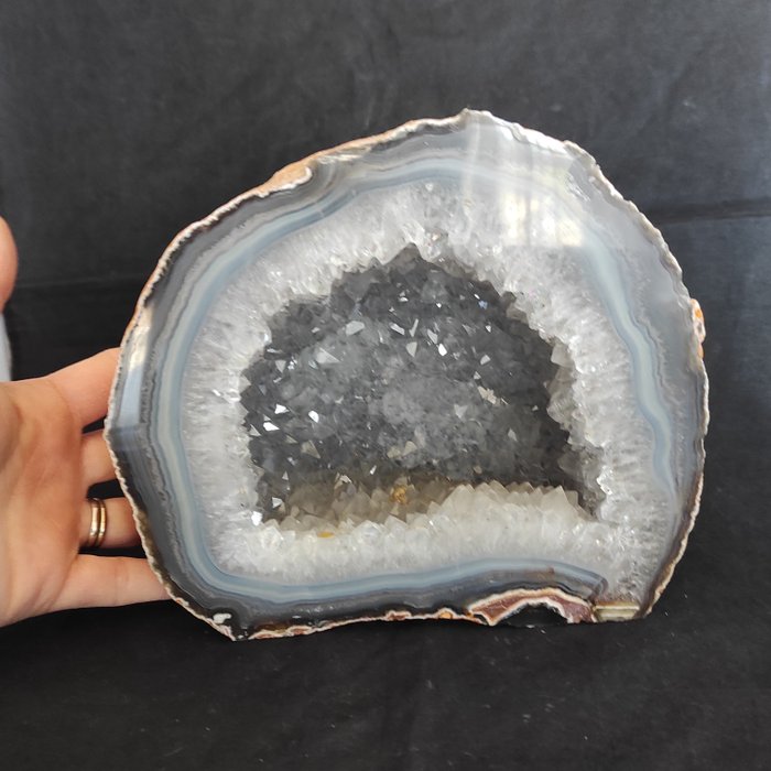 Agat Geode - Højde: 16 cm - Bredde: 18 cm- 3260 g - (1)