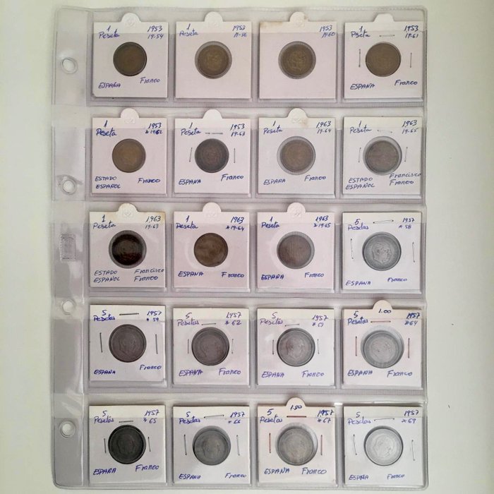 Ισπανία. Lote 90 monedas España - Varios años - (R156)  (χωρίς τιμή ασφαλείας)
