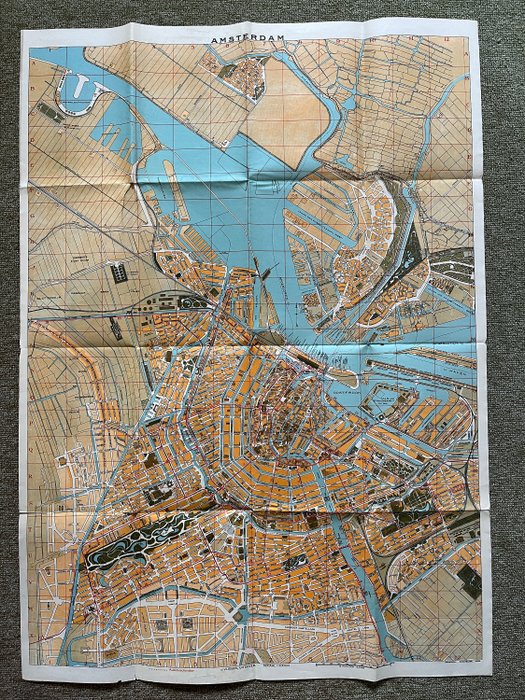 Niederlande, Stadtplan - Amsterdam; J.Vlieger, Amsterdam - Plattegrond van Amsterdam - 1921-1950