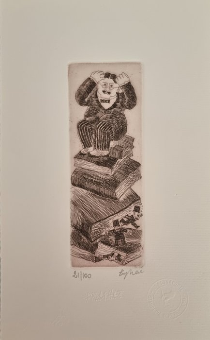 Franz Borghese (1941-2005) - Ritratto immaginario - Il Bibliotecario