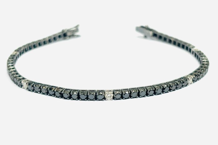 Bracelet - 18 carats Or blanc -  8.20ct. tw. Diamant  (Traitement de couleur) - Diamant