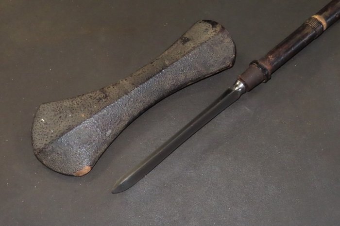 武士刀 - 玉金 - Yari w/Koshirae : Nobutada : A3-841 - 日本 - Edo Period (1600-1868)