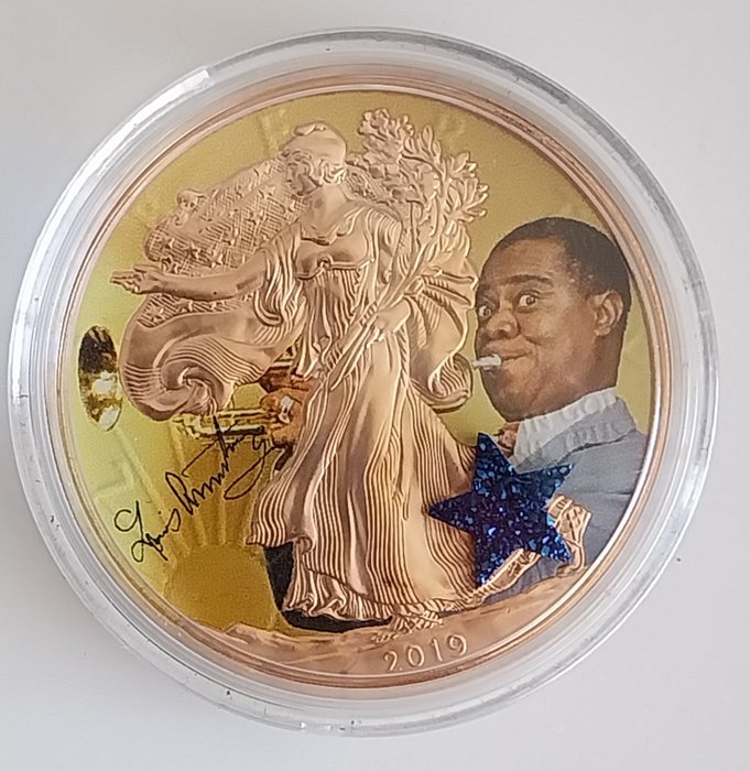 美國. 1 Dollar 2019 Liberty - Louis Armstrong, 1 Oz (.999)  (沒有保留價)