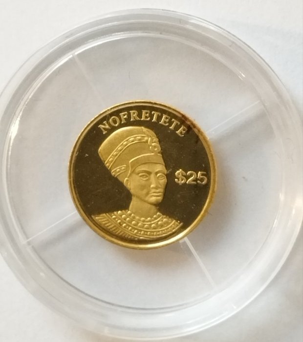 Λιβερία. 25 Dollars 2000 Nefertiti, Proof  (χωρίς τιμή ασφαλείας)