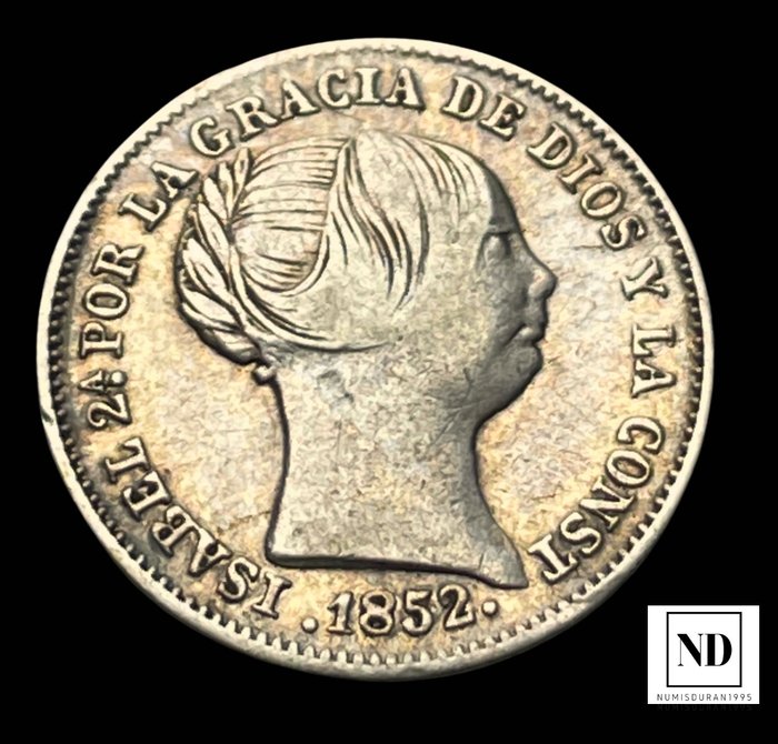 Spanien. Isabel II (1833-1868). Real 1852 - Madrid  (Ohne Mindestpreis)