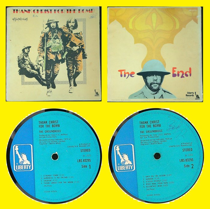 Groundhogs (UK 1970 1st pressing LP) - Thank Christ For The Bomb (Blues Rock, Hard Rock) - LP-Album (Einzelobjekt) - Erstpressung - 1970