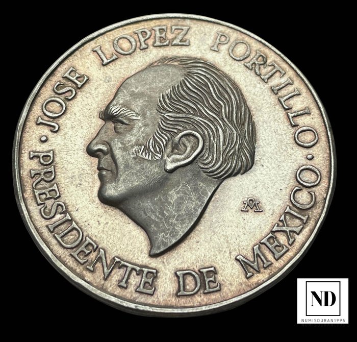 Hiszpania, Meksyk. Juan Carlos I (1975-2014). Silver medal 1978  (Bez ceny minimalnej
)