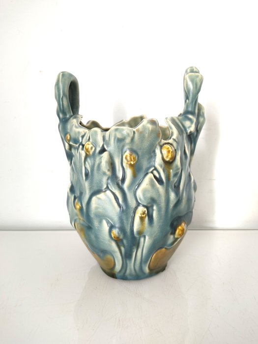 Vase -  Blätter - Jugendstil  - Keramik