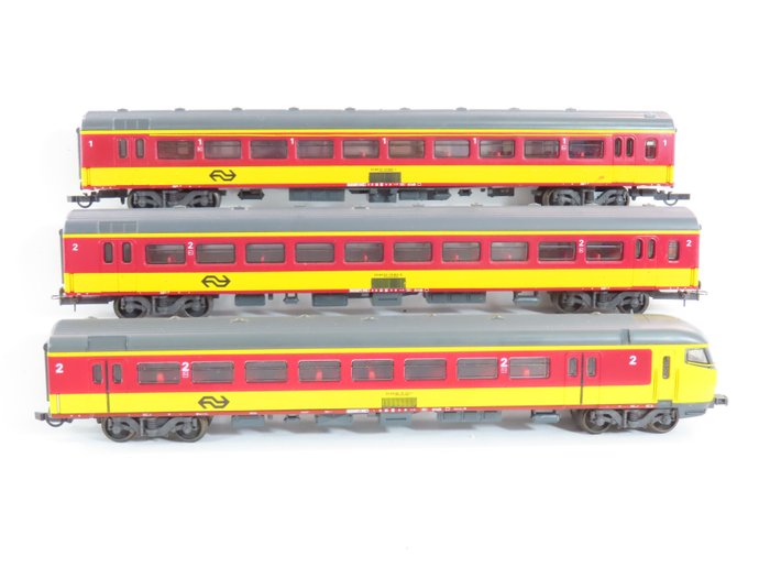 Lima H0轨 - 30 9279/-9280/-9282 - 模型火车客运车厢 (3) - 3 比荷卢 IC 车厢，包括 struus 车厢 - NS
