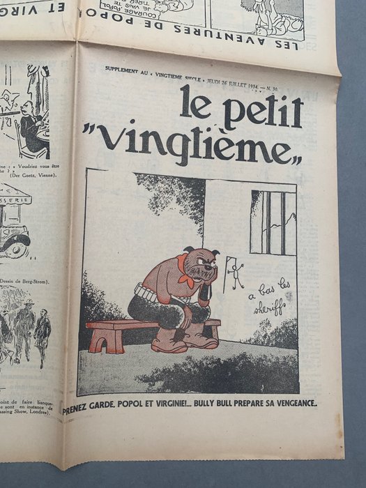 Petit Vingtième 30/1934 - Rare Fascicule Non Découpé - Grande feuille A1 pliée comme dans le journal - 1934