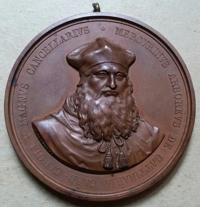 Ιταλία. Μετάλλιο 1845 Κάρτα Mercurino Arborio of Gattinara - opus Ferraris - Μετάλλιο 