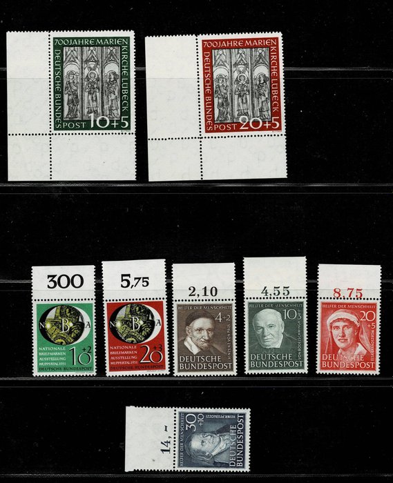 德国，联邦共和国 1951 - 选择 - Michel 139/146
