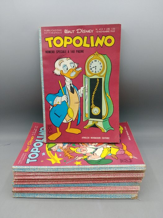 Topolino nn. 402-407 (2)-415-421-423-424-425-426-484 - Topolino assortiti fascia 400 con Bollini - 10 Comic - Første utgave