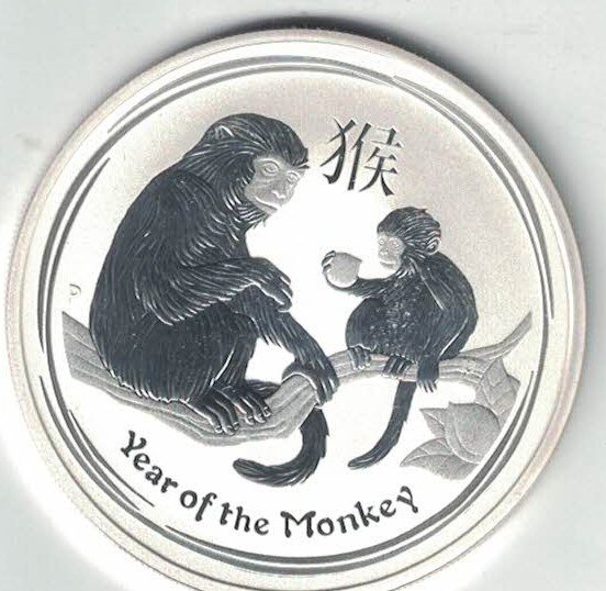 Australia. 1 Dollar 2016 commemorativa dell'anno della scimmia  (No Reserve Price)