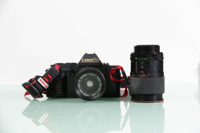 Canon T70 + Zoom FD 35-70mm 1:3.5-4.5 + Hanimex HI.TEC AUTO ZOOM 28~80mm 1:3.8~4.8 Macro | Αντανακλαστική φωτογραφική μηχανή με μονό φακό (TLR)
