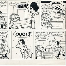 Francis – 1 Original page – Marc Lebut et son voisin  – Gags en ford T – 1975