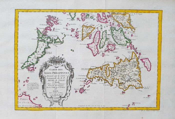 Asien, Karta - Filippinerna / Ostindien / Manila / Mindanao; La Haye, P. de Hondt / J.N. Bellin / A.F. Prevost - Carte des Isles Philippines, dresse sur la Carte Espagnole du R.P. Murillo de Velarde - 1721-1750
