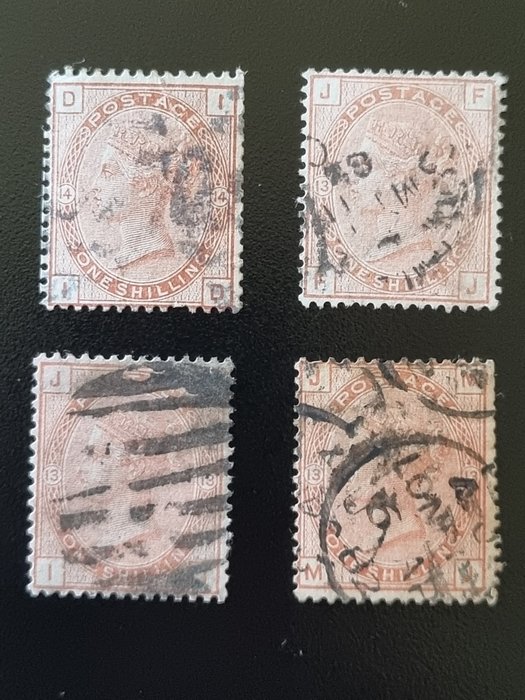 大不列顛 1862/1883 - 英國 1862-1883 年 9 枚郵票及 1 對