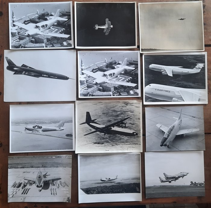 Guy Michelet - 24 old large photos silver print of vintage airplanes