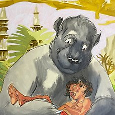 Severin, Al – 1 Original drawing – Le livre de la Jungle – Mowgly – 1998