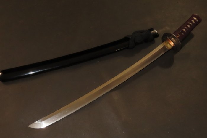 武士刀 - 玉金 - Wakizashi w/Koshirae : Muneyoshi saku : A3-851 - 日本 - Edo Period (1600-1868)  (没有保留价)