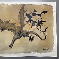 Chabouté, Christophe – 1 Original drawing – Dragons