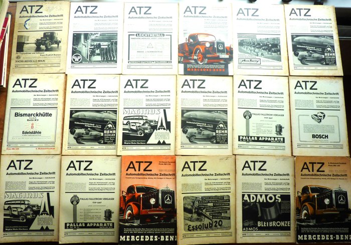 Czasopisma - ATZ Automobiltechnische Zeitschrift 1938 - 18 Hefte - 1938