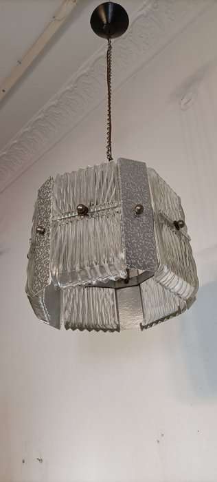 Hængende loftslampe - Glas, Legering