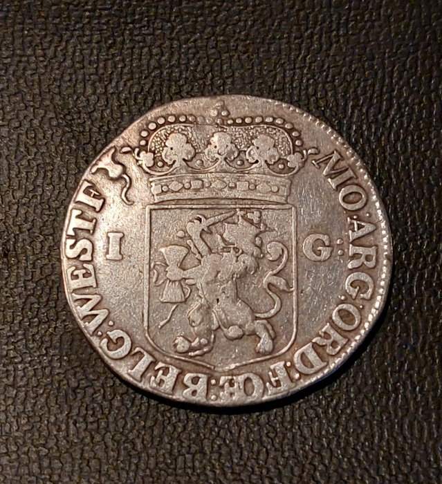 荷兰， 西弗里斯兰. Generaliteits Gulden of 1 Gulden 1735  (没有保留价)