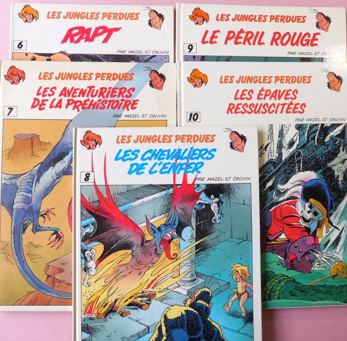 Boulouloum et Guiliguili / Les Jungles perdues T6 à T10 - + Spirou spécial - 2xB + 4x C - 6 Alben - Erstausgabe - 1984/1987