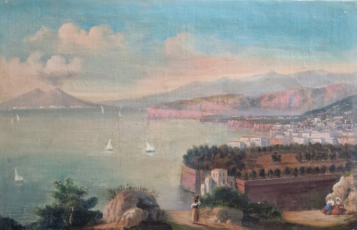 Scuola di Posillipo (XIX) - Veduta di Napoli -  NO RESERVE