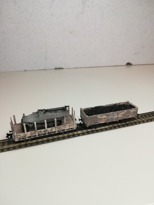 Fleischmann, Minitrix, Roco N轨 - 模型火车货运车厢 (3) - 军事车队 - DRG
