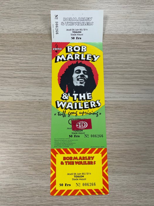 Bob Marley - Concert ticket - 1980