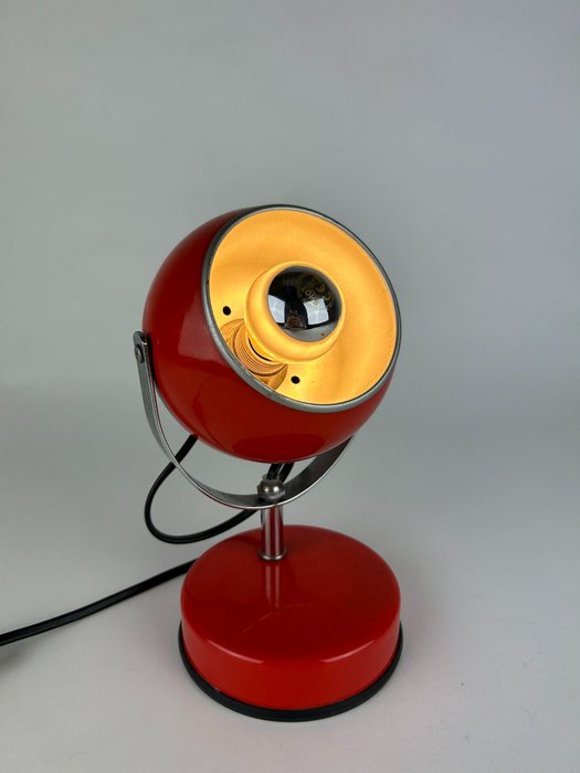 Veneta Lumi - Tischlampe - Lackiertes Metall - Space Age Eyeball Lampe aus den 60er/70er Jahren