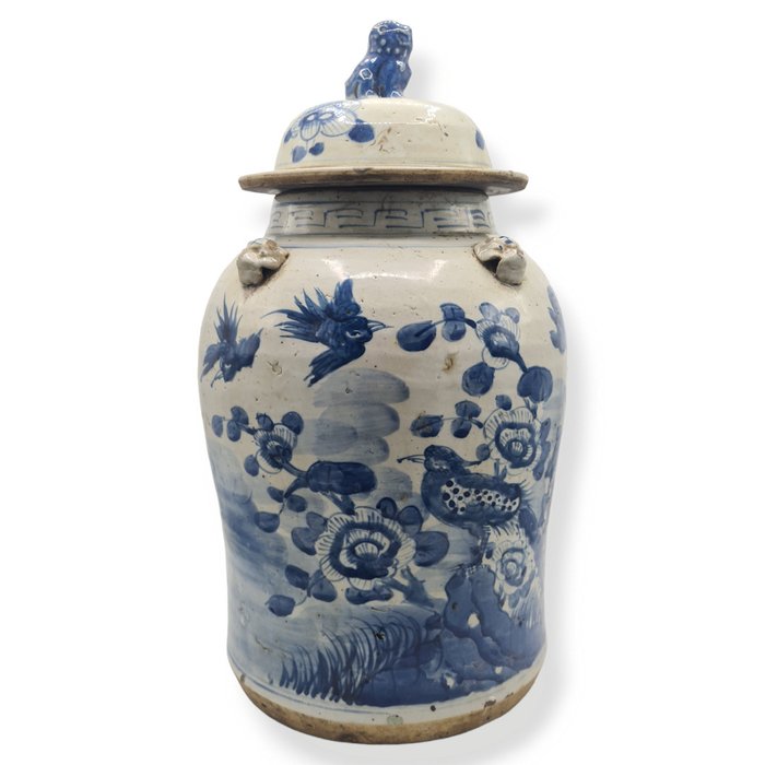 Impressive Lidded 'Birds' Jar (46 cm) - 罐 - 瓷器