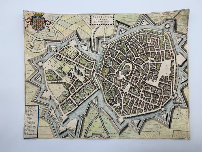 欧洲, 地图 - 法国; Tindal - Atrebatum Gallis Arras, Belgis Atrecht dicta 1649 - 1621-1650