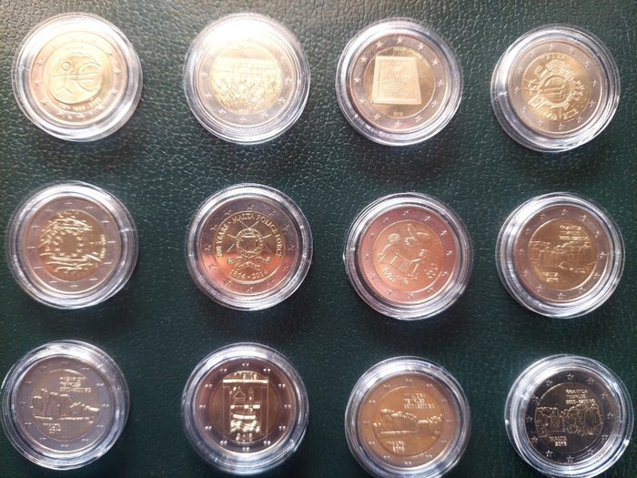 Malta. 2 Euro 2009/2018 (12 monete)  (Fără preț de rezervă)