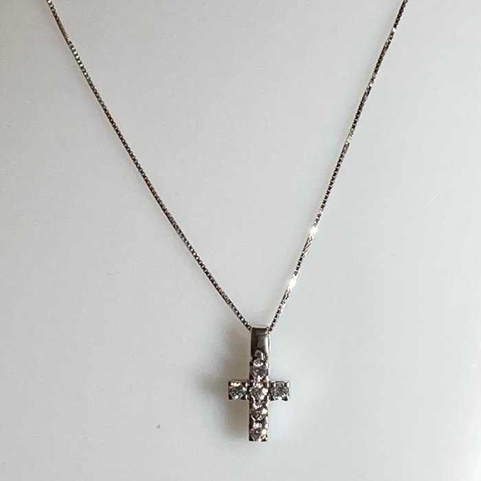 VIERI - Halskette - 18 kt Weißgold -  0.48 tw. Diamant  (Natürlich) 