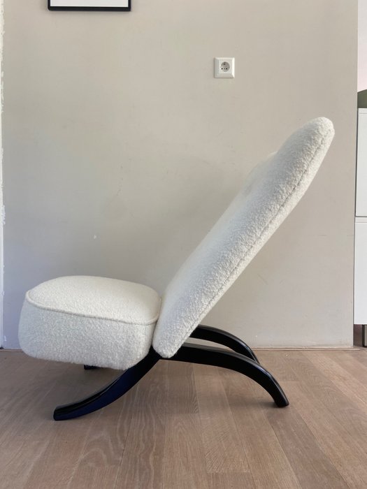 Artifort - Theo Ruth - 扶手椅 - 剛果 - 羊毛圈圈呢內裝與木材