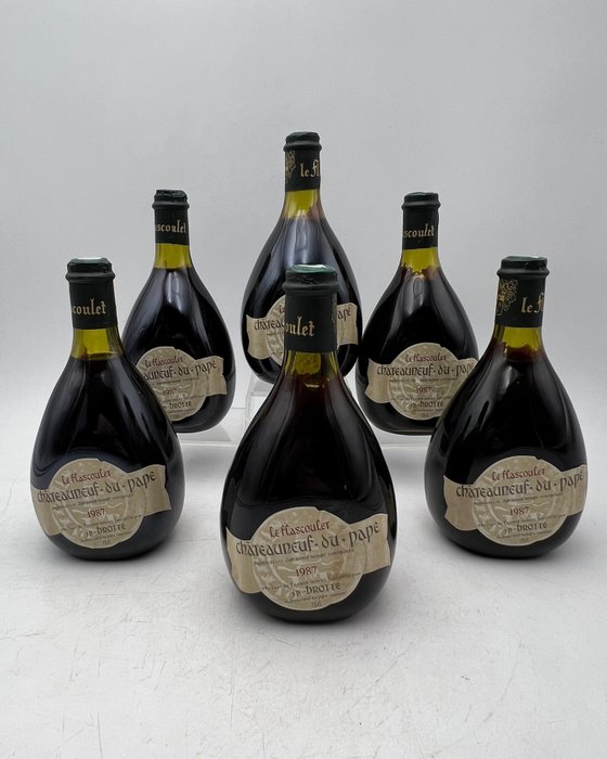 1987 Châteauneuf du Pape - Le Flascoulet - J P Brotte - Châteauneuf-du-Pape, 罗纳河 Grand Cru - 6 Bottles (0.75L)