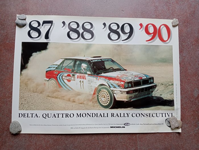 - - Poster Lancia Delta Quattro mondiali relly consecutivi