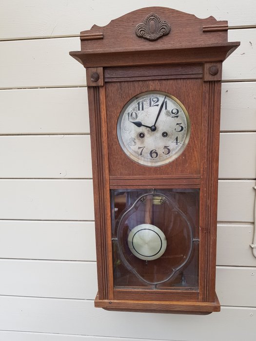 Relógio regulador de caixa - Onbekend -   Latão, Madeira, Vidro - 1930-1940