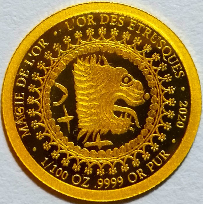 剛果. 100 Francs 2020 "Etruscan Gold", (.999) Proof  (沒有保留價)