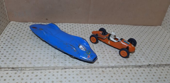 Corgi Toys England, Tekno Denmark 1:43 - Pienoismallirekka - COOPER NORTON 812, PROTEUS CAMPBELL BLUEBIRD - Kilpa-autot