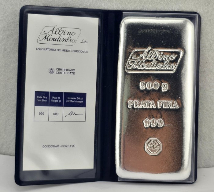 500 grams - Silver .999 - Albino Moutinho - NO RESERVE PRICE - Sealed & with certificate  (No Reserve Price)