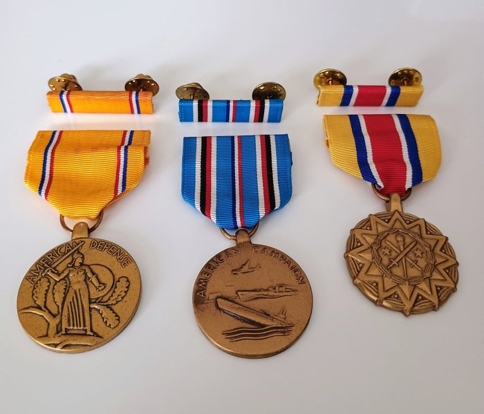 Amerikai Egyesült Államok - Érem - American Campaign Medal,  American Defence Service Medal,  Army Reserve Good Conduct Medal,