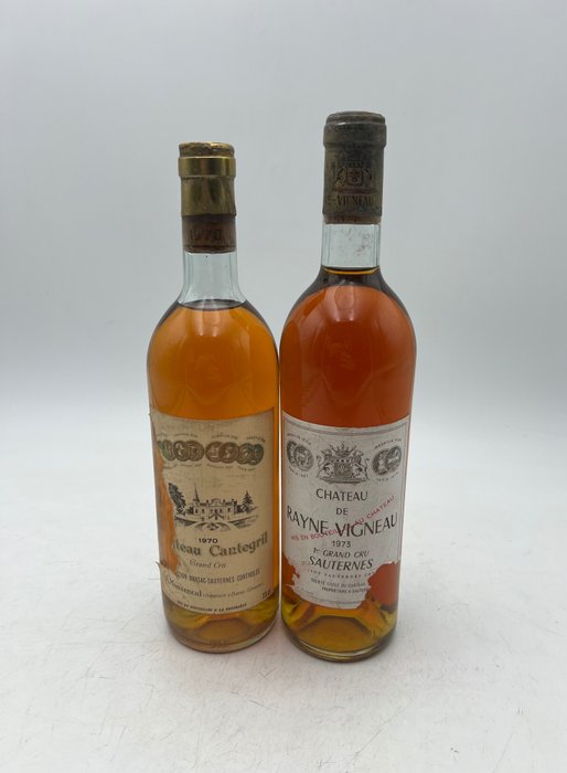 Sauternes: 1973 Château Rayne Vigneau & 1970 Chateau Cantegril - 巴薩克, 蘇玳 - 2 瓶 (0.75L)